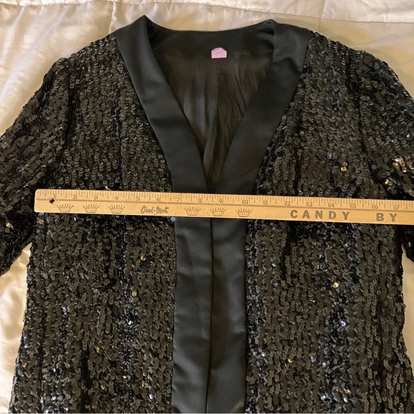 Vintage Womens Black Sequin Jacket Size Small - Picture 6 of 9